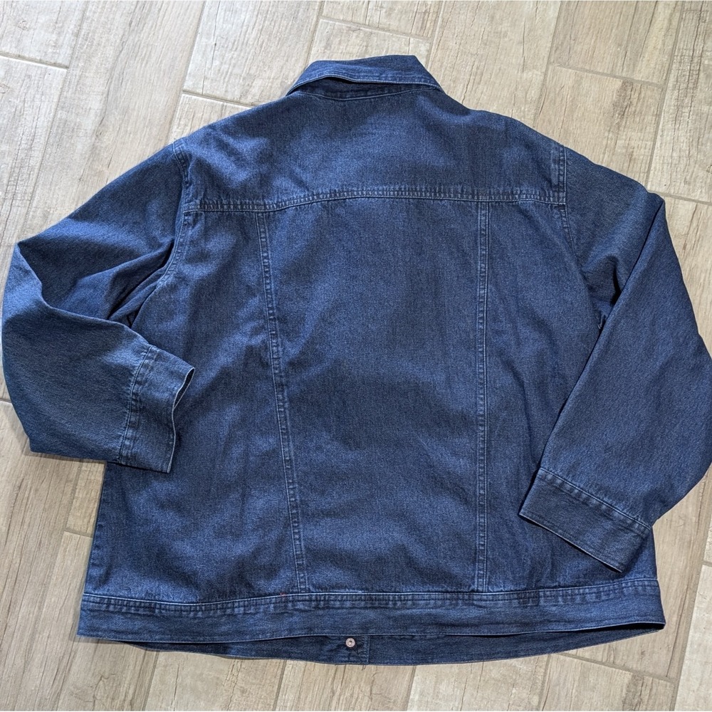 Northstyle Flannel Lined Denim Snap Front Jacket Hood Zip Pockets Womens 2X - Picture 7 of 10